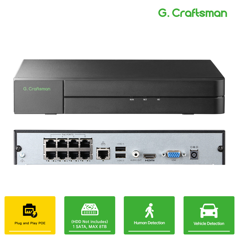 Smart Home Microsoft - C-U、8CH POE ネットワークビデオレコーダー 4K ホームセキュリティ NVR