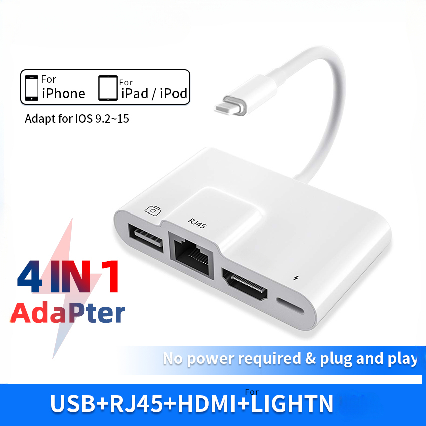 Smart Home Hub 2 - Lightning から RJ45 イーサネット OTG デジタル