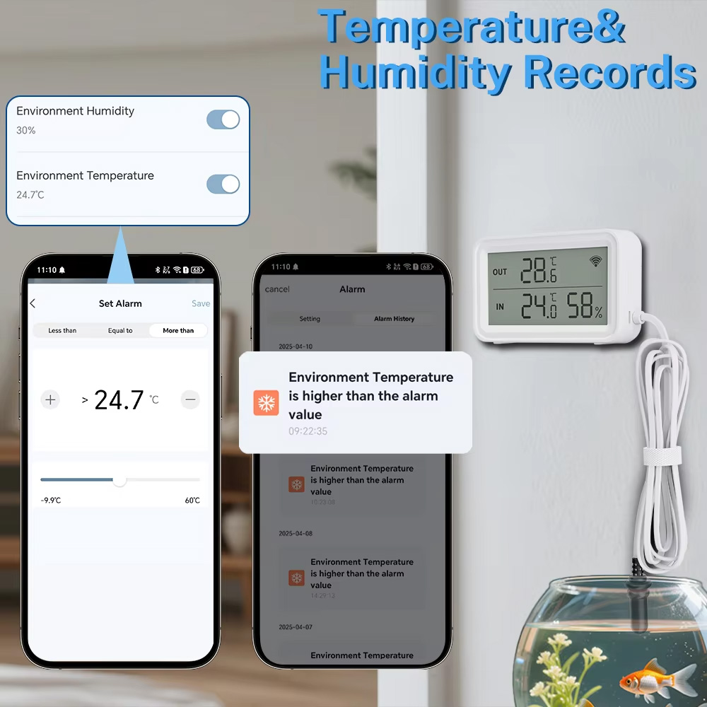 外部防水プローブ温度湿度センサー Tuya WiFi LCD - Temperature Sensor のレビューと価格