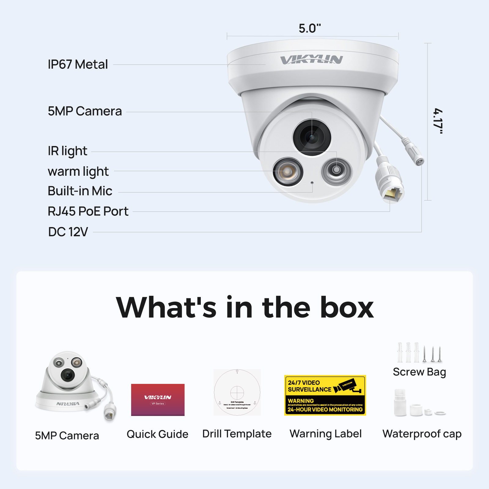 VIKYLIN 5MP スマートデュアルライト IP カメラ - Smart Home Microsoft のレビューと価格