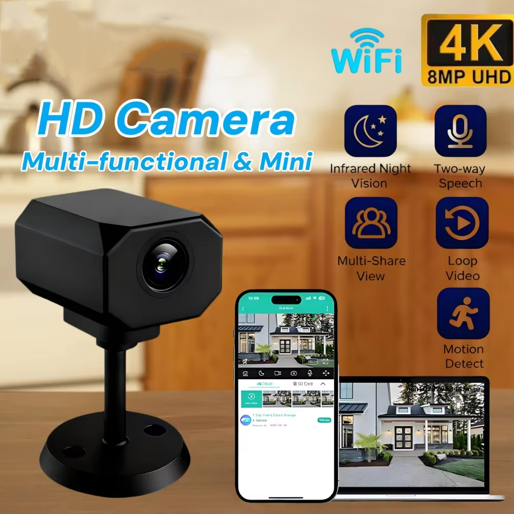 4K HD WiFi セキュリティカメラ 家庭用 ミニ スマ - Smart Home Video のレビューと価格