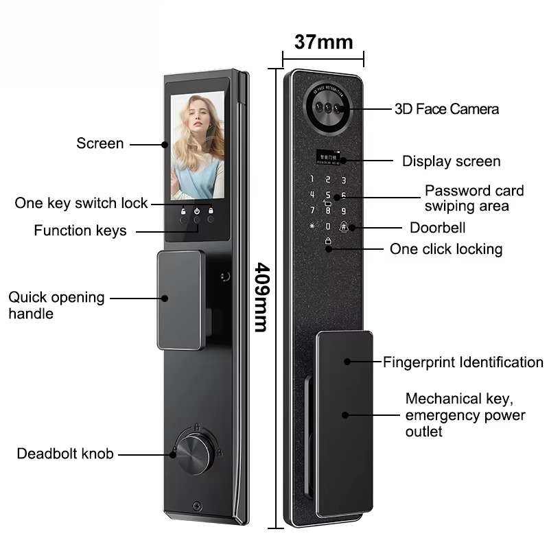 Tuya WiFi スマートドアロック、家庭用生体認証指紋ロ - Smart Home Door Lock のレビューと価格