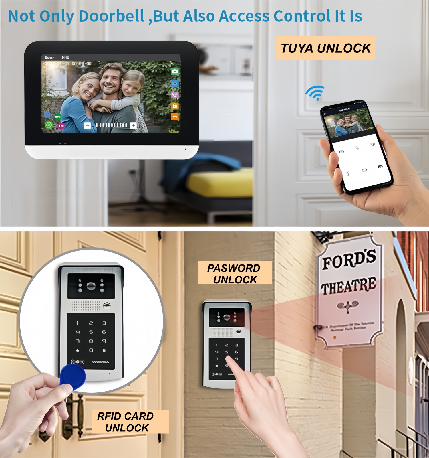 TUYA WIFI ビデオインターホンドアベルシステム家庭用 - Smart Home Video のレビューと価格