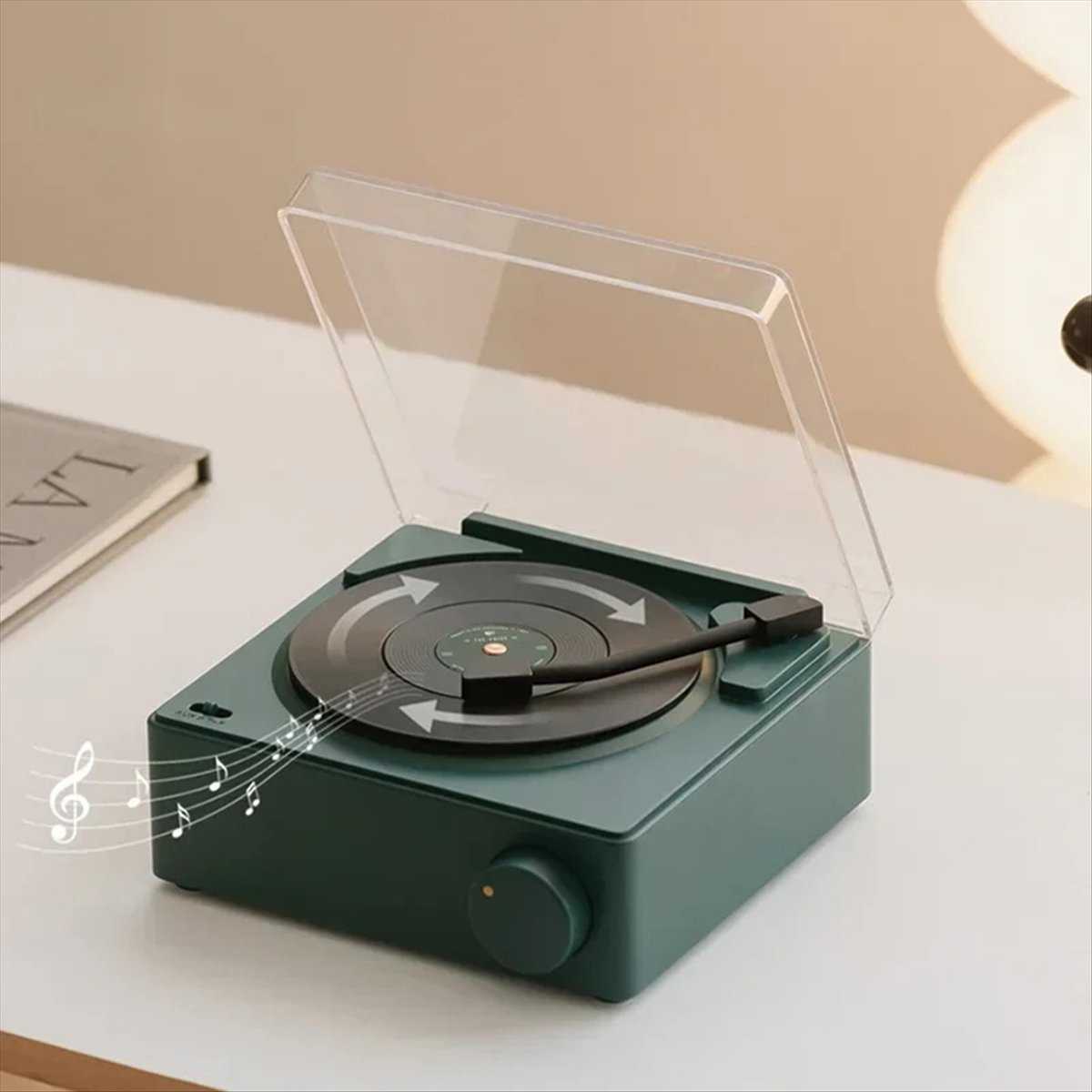 T171C-レトロビニールワイヤレスBluetoothスピー - Smart Home Yellow のレビューと価格