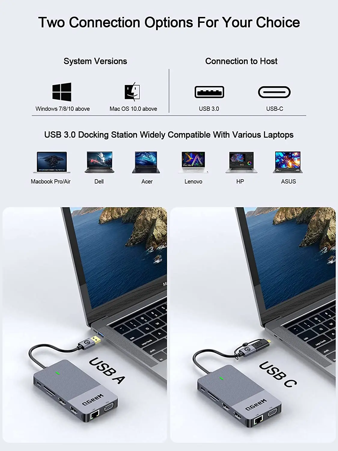QGeeM USB 3.0 ドッキングステーション、トリプル - Smart Home Hub 2 のレビューと価格