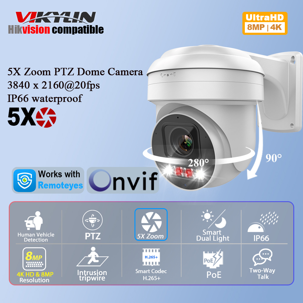 Vikylin 8MP IPセキュリティカメラ PTZ 5倍 - Smart Home Microsoft のレビューと価格