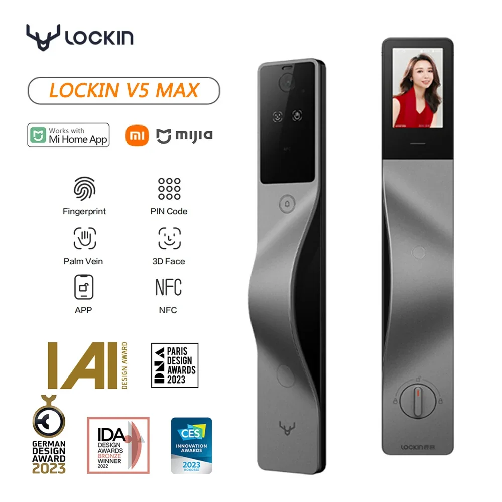 Lockin V5 Max 3D顔認証スマートロック、掌静脈 - Smart Home Door Lock のレビューと価格