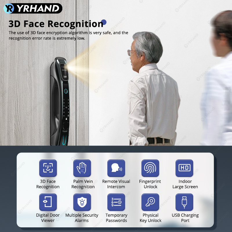 スマートロック 3D顔認証 手のひら静脈認証 指紋認証 Wi - Smart Home Door Lock のレビューと価格